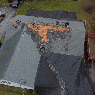 Roofing shingles removal by Riga Home Pro, local roofing contractors in Wilton, CT